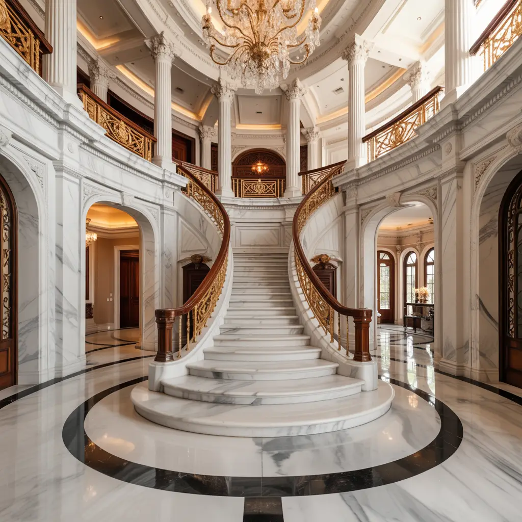 Lujosa Escalera marmol travertino